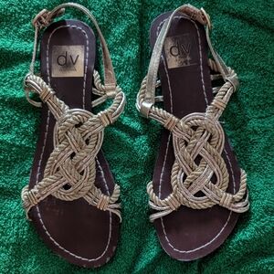 DV by Dolce Vita Metallic Gold Braided Sandals